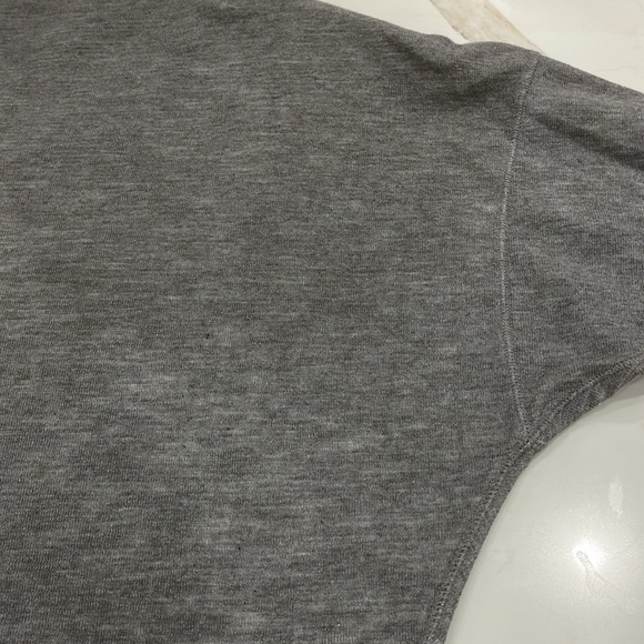 EUC We The Free grey hip length oversize drop shoulder sweater w 1 shoulder zip - Picture 4 of 9